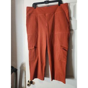 Women with Control by Renee Greenstein Capri Cargo Pants Rust Size 2XL NWOT!